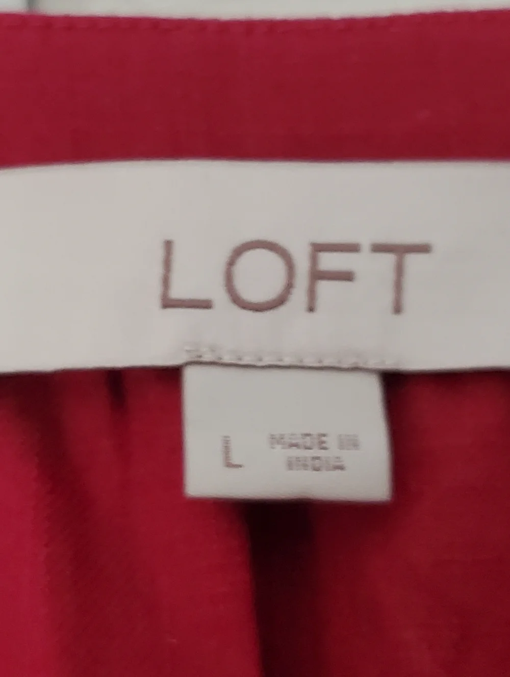 LOFT Raspberry Red Embroidered Peasant Top - Picture 3 of 5